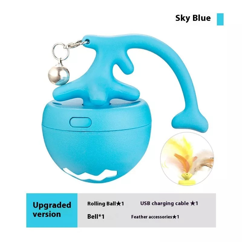 Smart Interactive Cat Toy Ball in vibrant colors with detachable tail