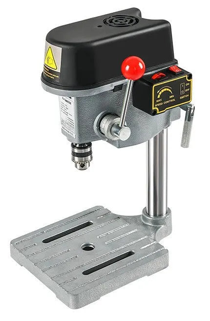 Mini bench drill milling machine with steel construction and chuck for drilling bits