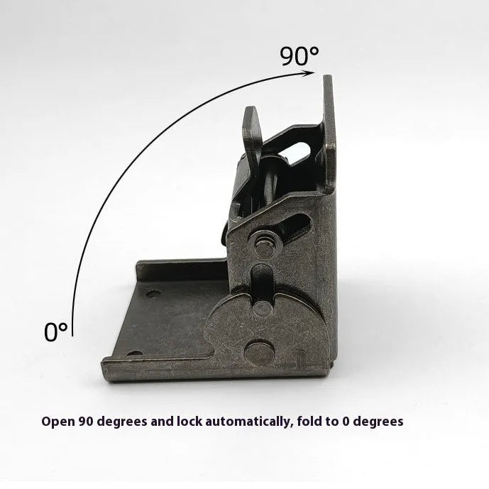 Furniture foot folding hinge with 0-90 degree adjustment and self-locking mechanism for cabinet doors