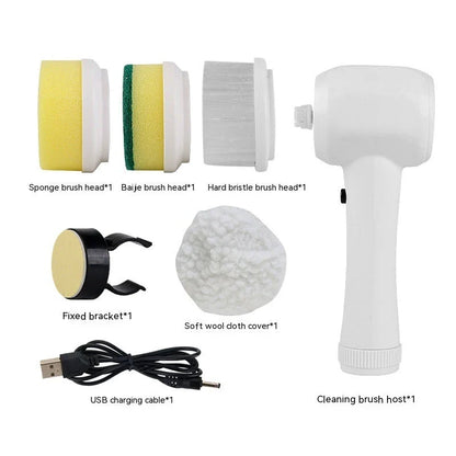 Cordless Electric Spin Cleaning Brush with 4 Interchangeable Brush Heads for Powerful Scrubbing of Tiles, Countertops, and More
