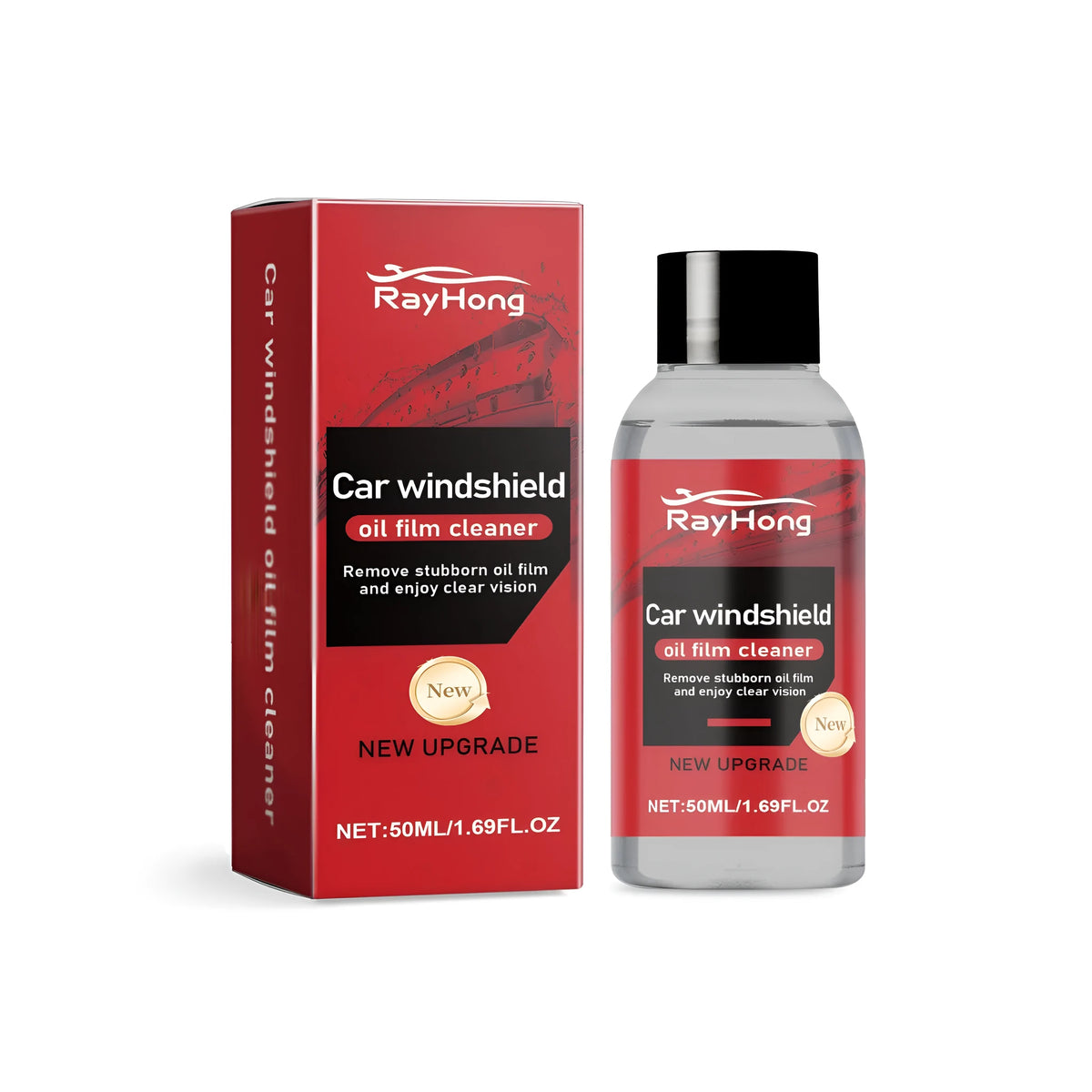 50ml car windshield oil film cleaner in a 3x9.2cm PET bottle for windscreen glass
