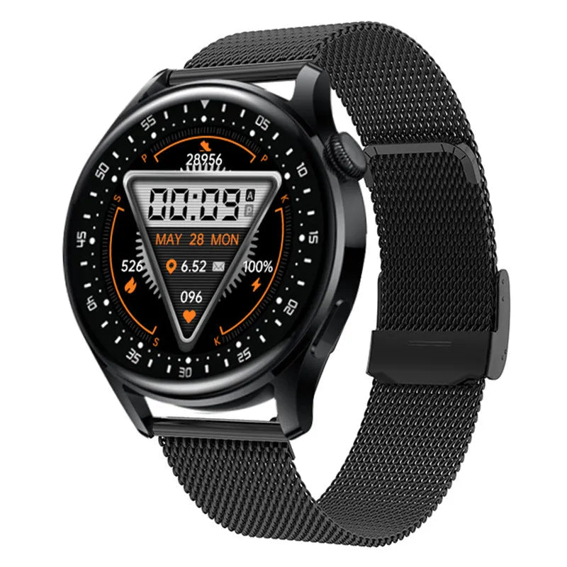 Sports health monitoring smart watch with 1.32-inch screen and silicone wristband in multiple colour options