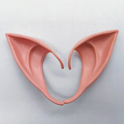 A pair of soft, flexible elf ears in various colors and sizes, perfect for Halloween costume accessories.