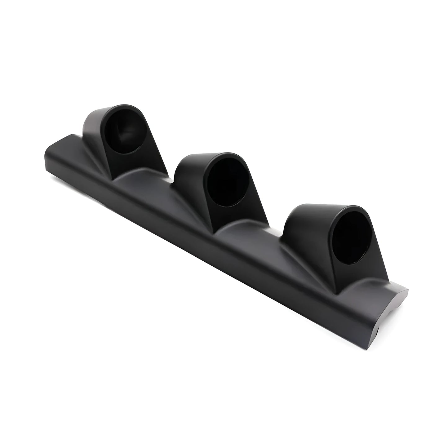 Black car instrument frame with three holes for 52mm gauge mounting in right-drive configuration