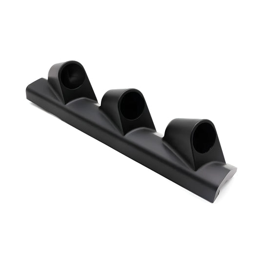 Black car instrument frame with three holes for 52mm gauge mounting in right-drive configuration