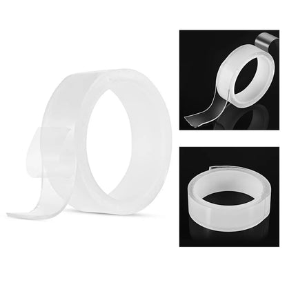 Transparent nano tape with strong adhesive, washable and reusable for various applications