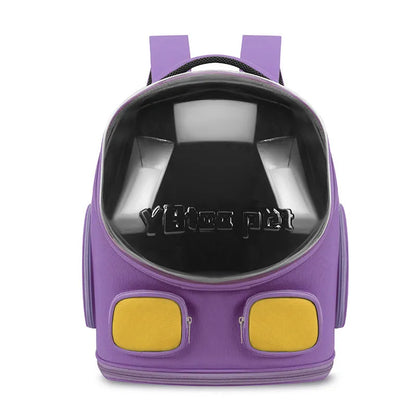 Outdoor portable cat backpack in nylon, medium hard, large capacity for cats up to 9kg, solid colour