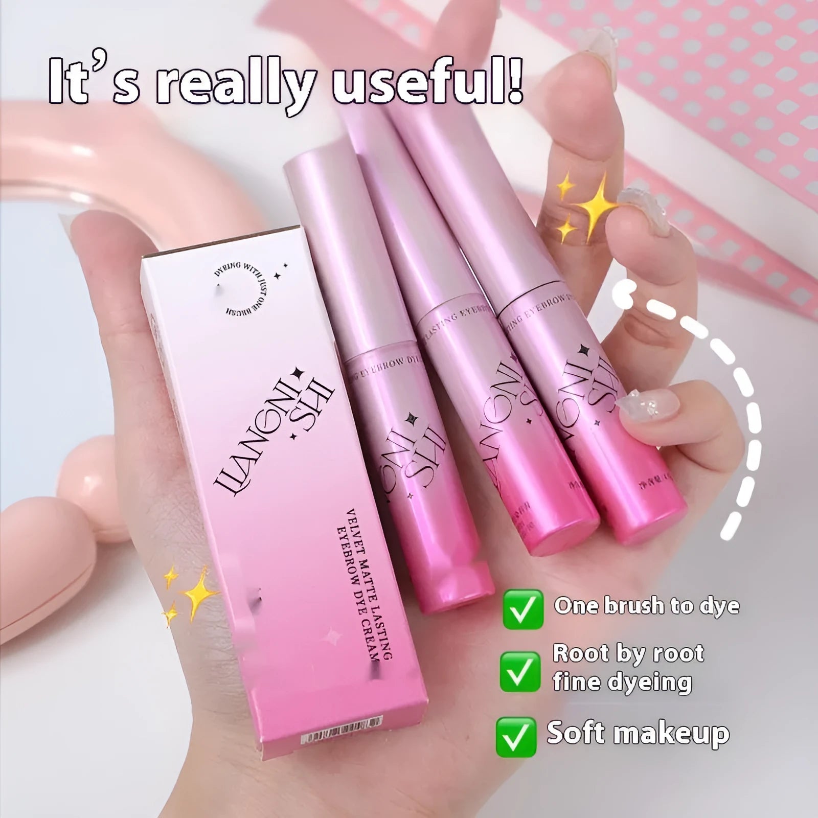 Velvet Fog Eyebrow Cream in four natural shades with 4.5g net content for brow defining