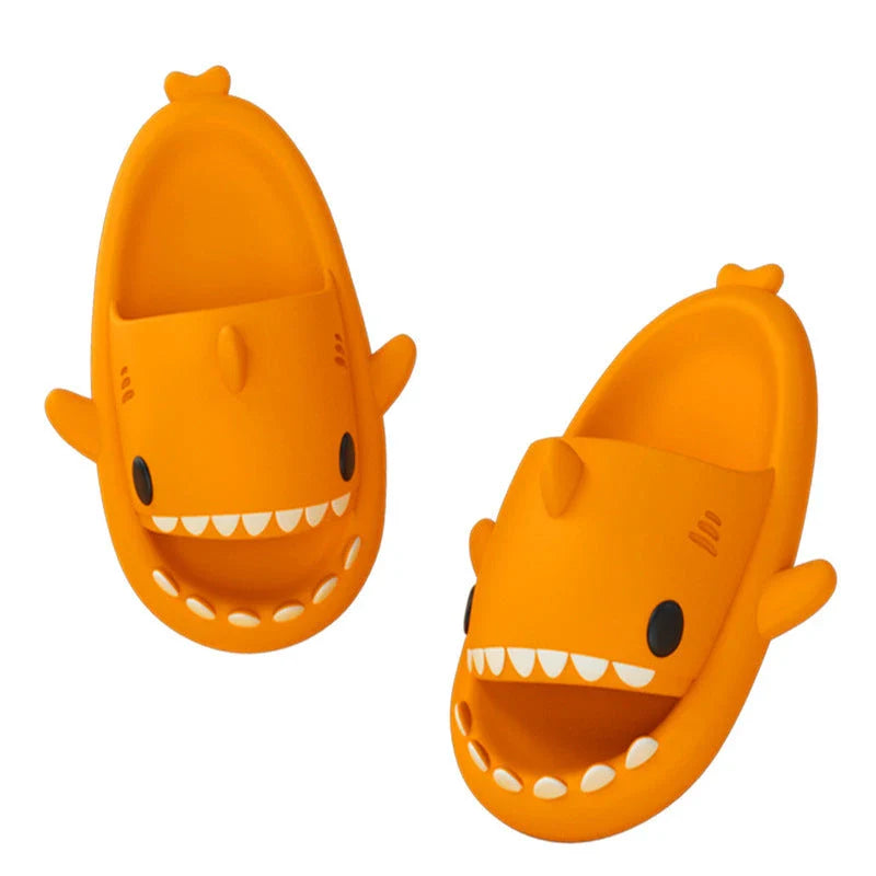 Cozy cartoon shark-themed slippers with anti-slip sole for indoor and outdoor wear