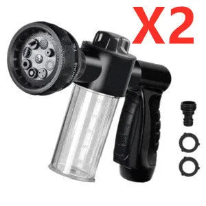 Green high-pressure foam spray gun with adjustable nozzle for car and household cleaning