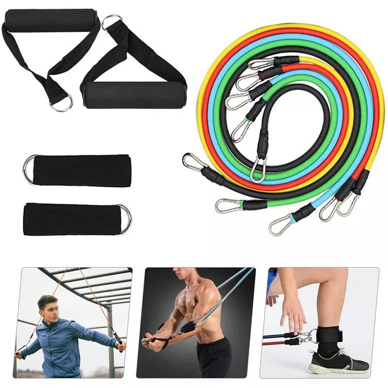 TPE Home Training Elastic Band Rope with carabiner for versatile workouts