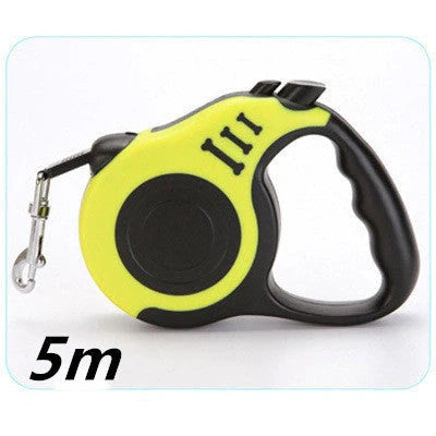 Automatic telescopic pet traction rope in vibrant colors with one-handed braking system