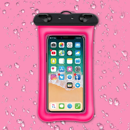 Double airbag mobile phone waterproof bag in various colours with 45cm rope and ABS switch