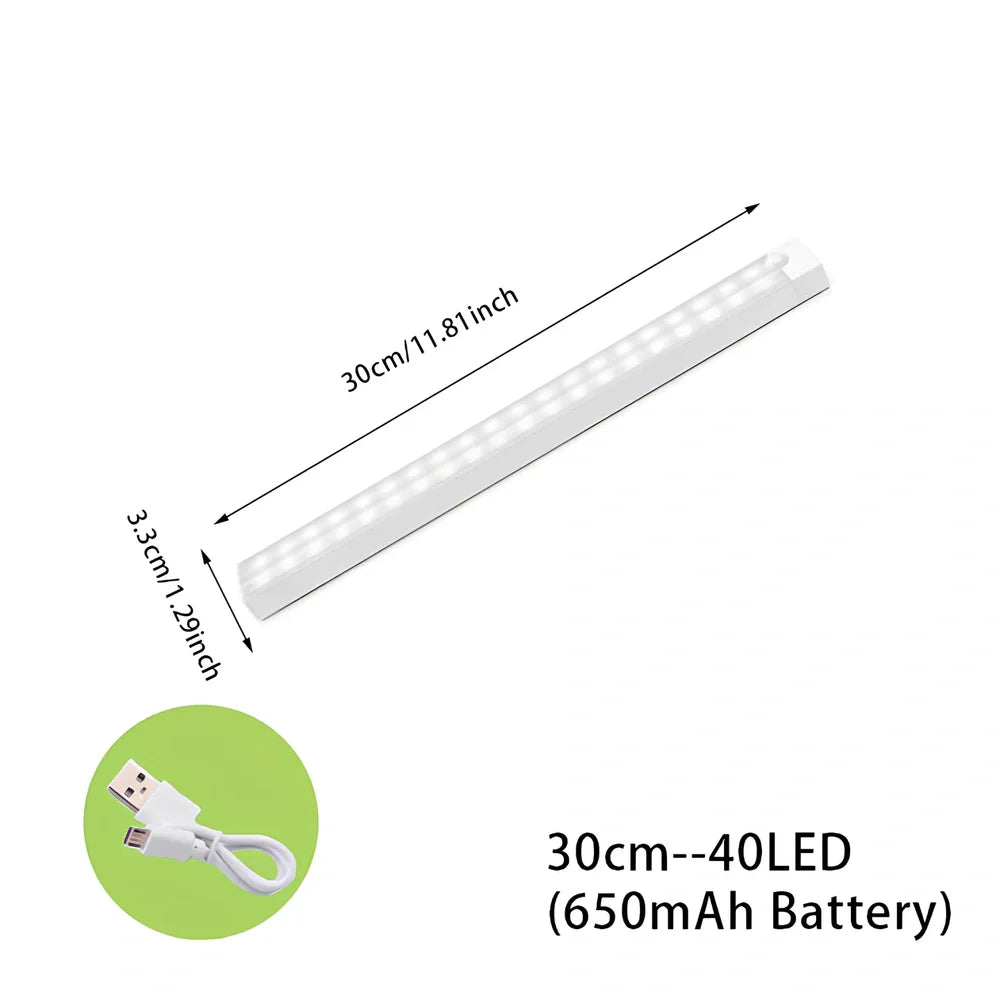 Stainless steel wireless LED motion sensor night light with magnetic wall mounting