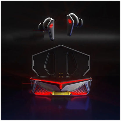 K98 Black wireless Bluetooth earbuds and charging case for e-sports gaming.