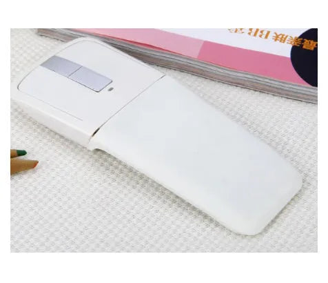 Black folding touch wireless mouse shown in open position with Bluetooth 4.0 logo
