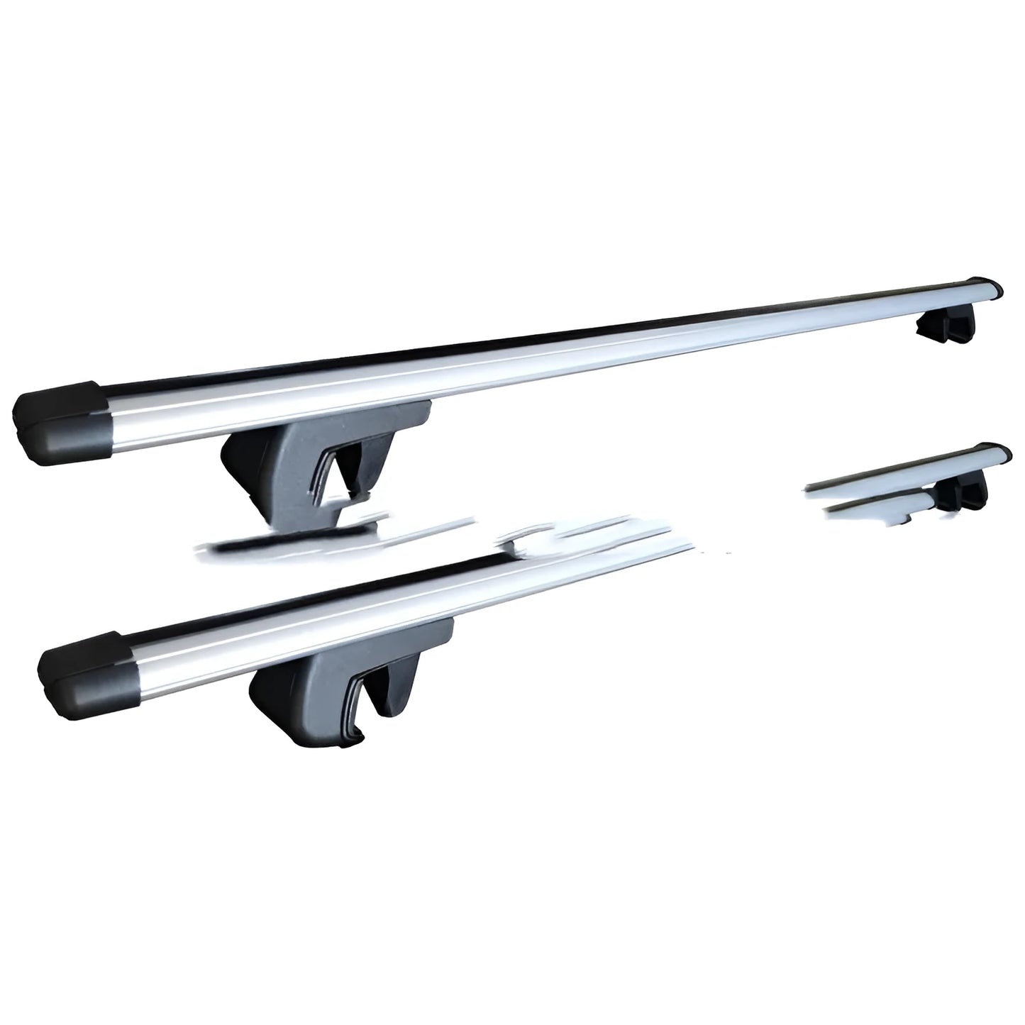 Alloy SUV roof rack crossbar modification kit with two bars, for split longitudinal pole vehicles.