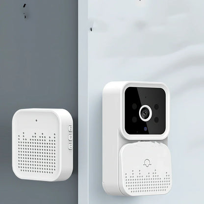 White X6 wireless video doorbell with infrared night vision camera and mobile app connectivity