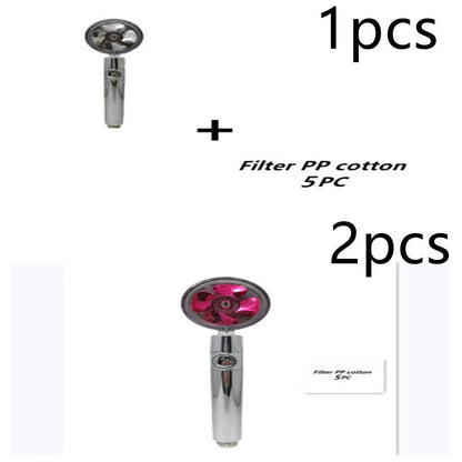 High-Pressure Handheld Shower Head with Turbo Propeller and Cotton Filter for Luxurious Spa-Like Shower Experience