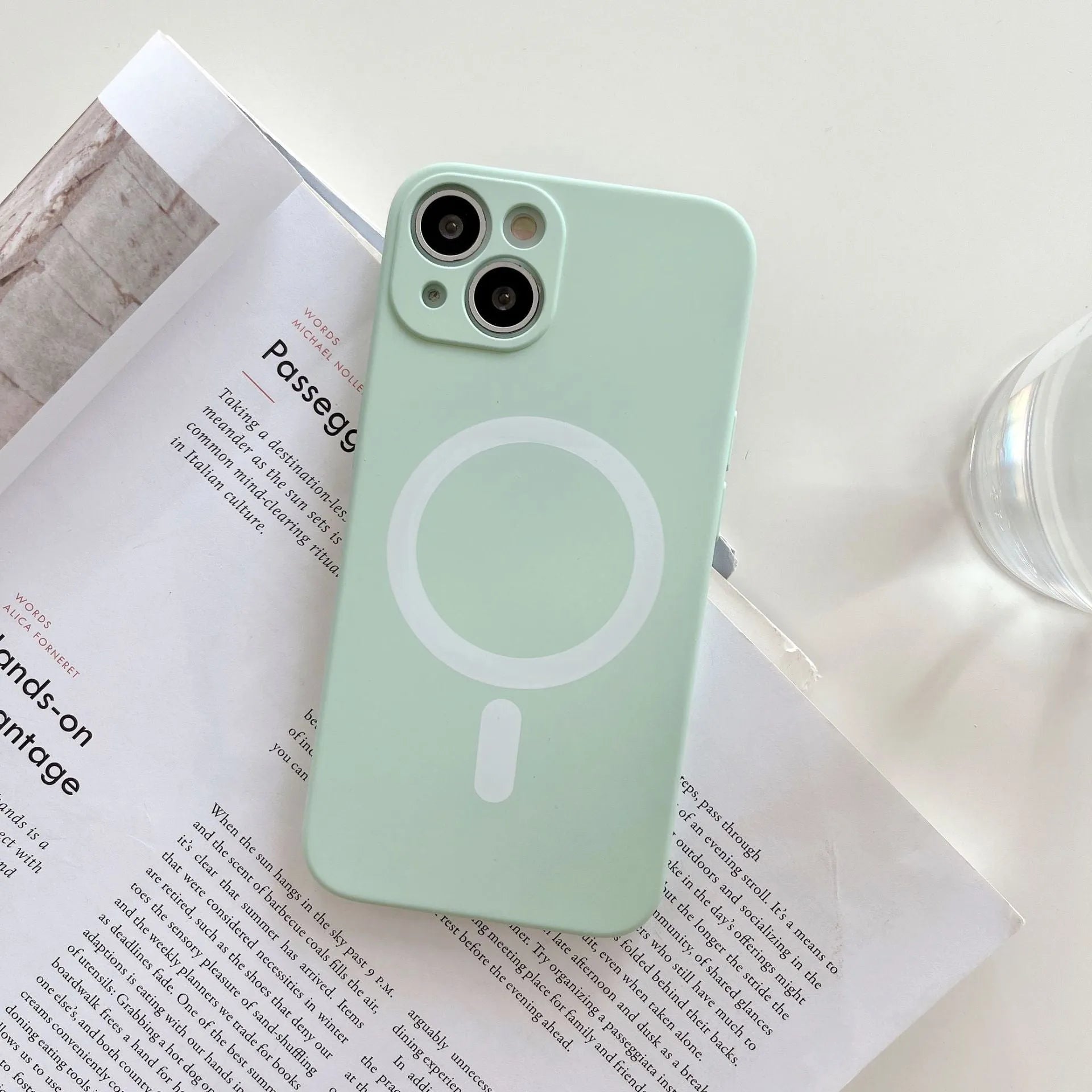 Slim magnetic TPU phone case for iPhone with MagSafe wireless charging compatibility