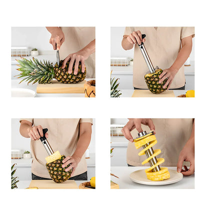 Black rotary stainless steel 304 pineapple knife peeler, 18cm long with 8cm blade for fruit peeling
