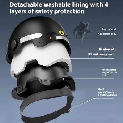 3C certified electric motorcycle helmet in polypropylene with sun visor, shown in Ice Crystal Gray colour option