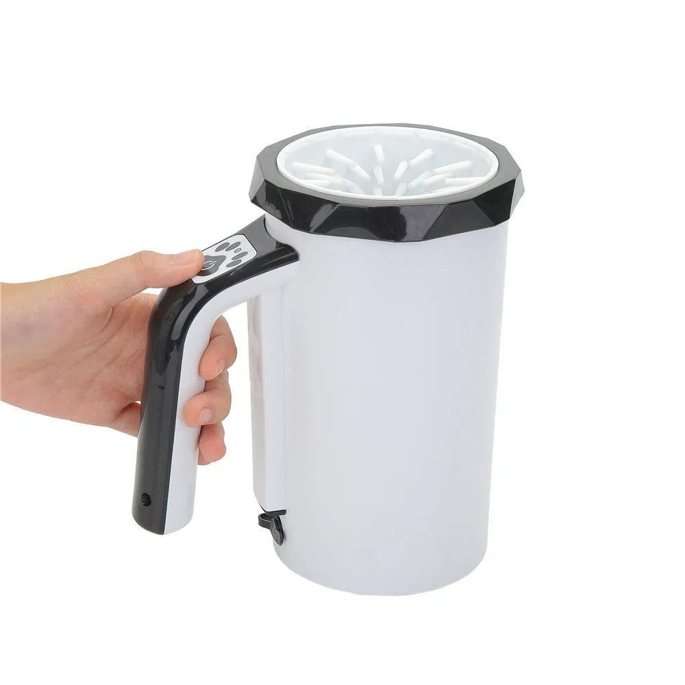 Automatic dog foot washing machine with silicone cup, USB rechargeable, white and black colour option