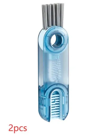 Transparent green 3-in-1 cup lid cleaning brush with spiral design for hard-to-reach crevices