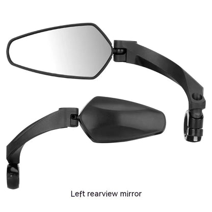 Black acrylic bicycle rearview mirror with rotatable mount for handlebars