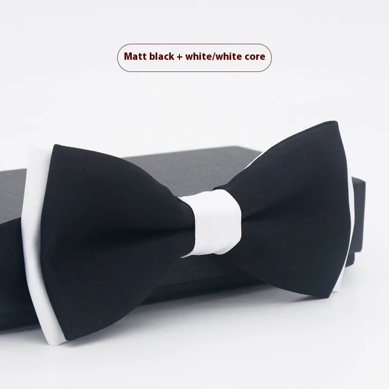 Flat-head self-tie bow tie in a wine red colour, showing its 12cm width and 6cm height dimensions.