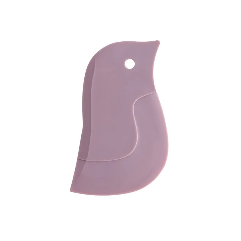 Penguin-shaped silicone kitchen scraper with soft blade for cleaning plates and pots
