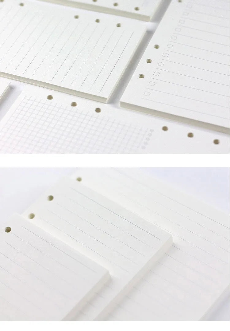 6-hole loose-leaf notebook refill, A5 Daolin paper, 40 sheets, blank dot matrix lined square pages