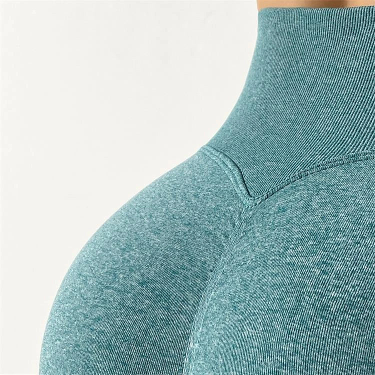 High-waisted fitness leggings with stripe design and tummy control