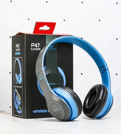 Wireless Bluetooth headphones with powerful 40mm drivers, plush over-ear cushions, and foldable design for versatile audio enjoyment