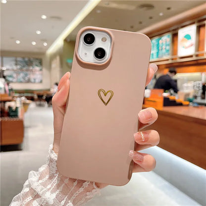 Brown soft silicone iPhone case with hot stamping Love design on a table