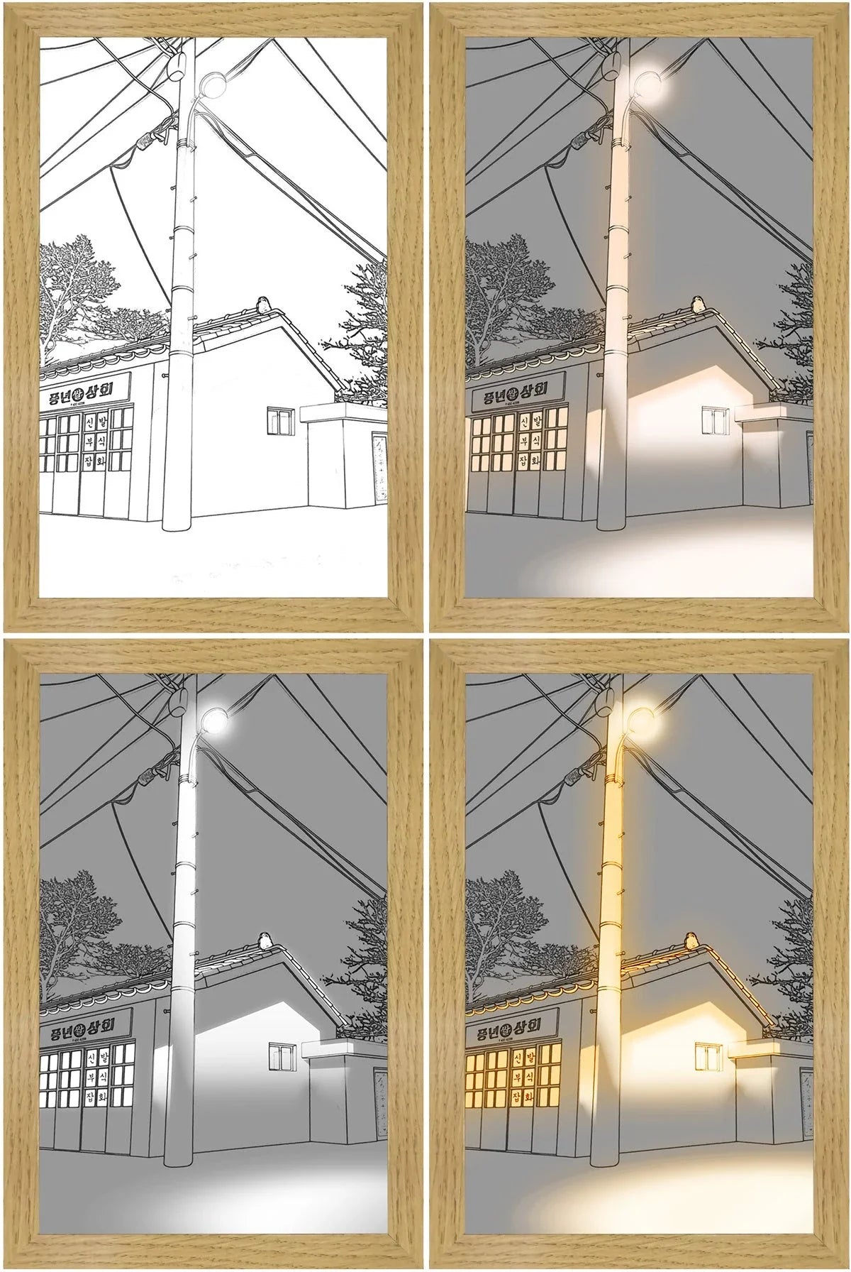 Illuminating Home Decor: Customizable LED Picture Light, featuring adjustable lighting modes and personalized ambiance for any room