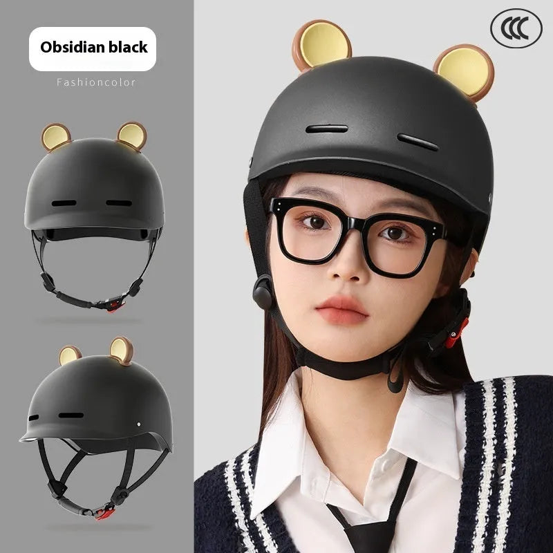 3C certified electric bike helmet in ABS shell shown in mocha colour option for adult commuters.