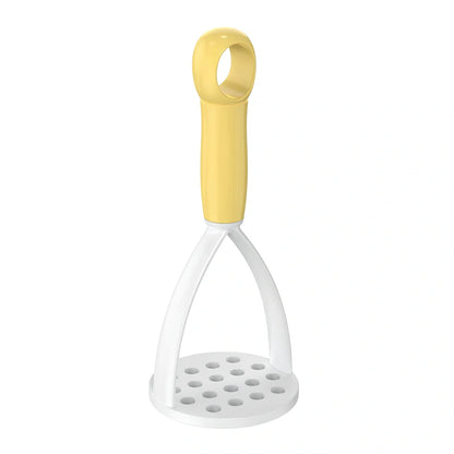 Blue manual fruit mud press made of polypropylene for mashed potatoes, 20cm long with perforated disc