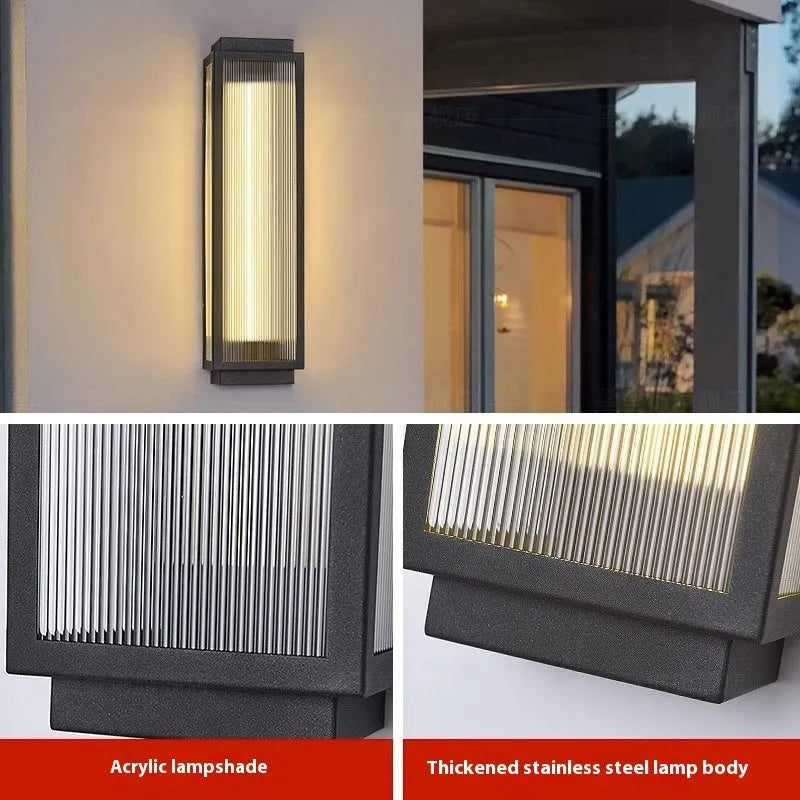 Stainless steel outdoor wall lamp for garden and courtyard lighting