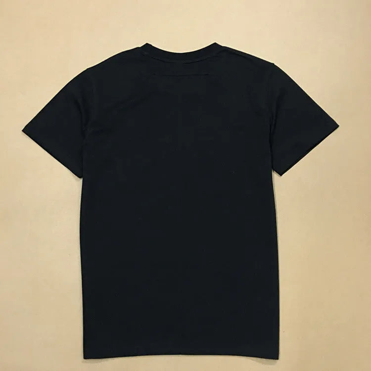 Black short-sleeved T-shirt with 3D printed big evil dog head, combed pure cotton, unisex sizes S to 2XL