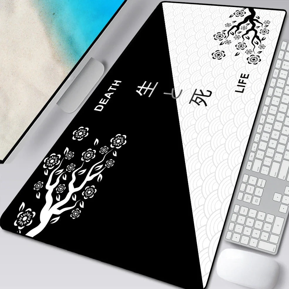 Natural rubber computer mouse pad with cloth surface and overlock edges in multiple size options