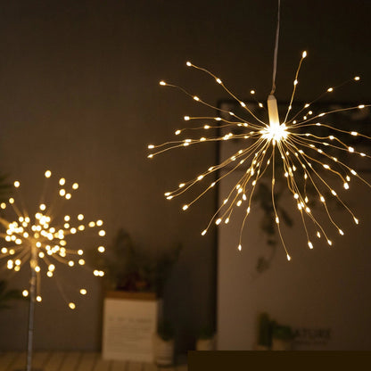 Outdoor waterproof dandelion string lights with copper wire and remote control in colour and warm colour options