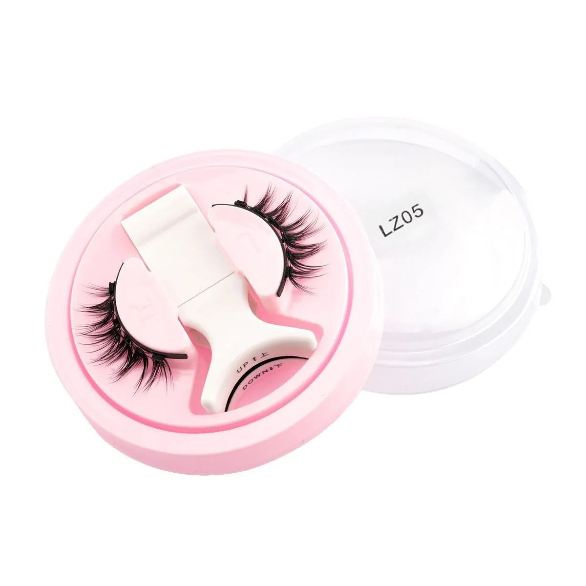 Reusable waterproof glue-free false eyelashes set with artificial fibre construction