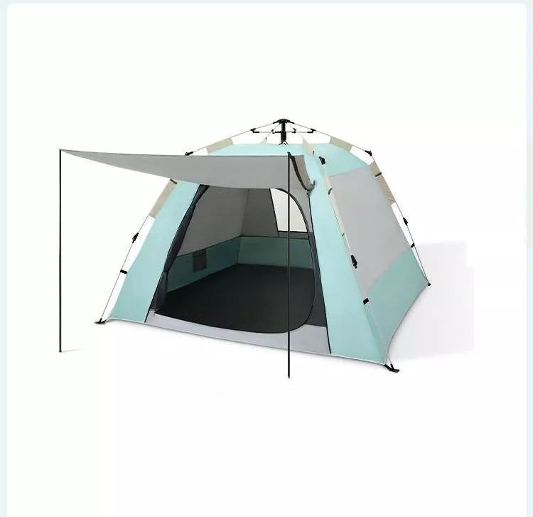 Foldable automatic thickening sunscreen camping tent with fiberglass poles for outdoor adventures