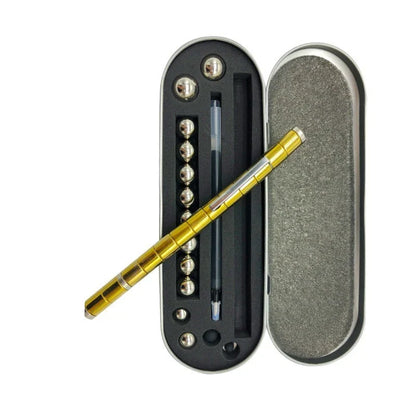 A magnetic modular pen with customizable components and accessories for stress relief, focus, and creativity