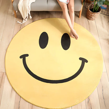 Cartoon thickened acrylic round table blanket in Cake Town pattern, 120cm diameter, white background