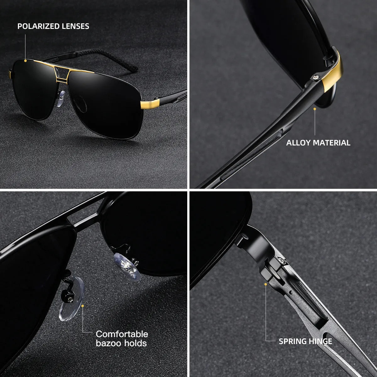 Men's aviator sunglasses with polarised HD lenses in 8005 orange red colour, metal frame, teardrop-shaped lenses