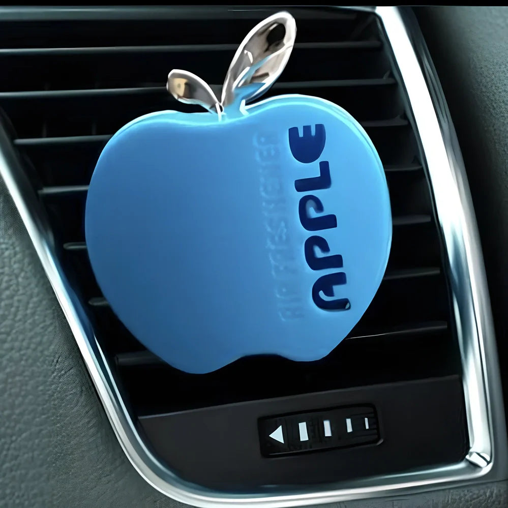 Apple-shaped car vent perfume in six colours with solid fragrance balm and clip installation