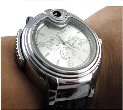 Sleek metal electronic lighter with butane fuel in white and black