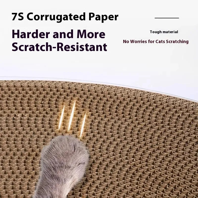 Transparent white diamond cat scratch board nest tunnel toy with PVC and corrugated board, dimensions 58x45x23cm